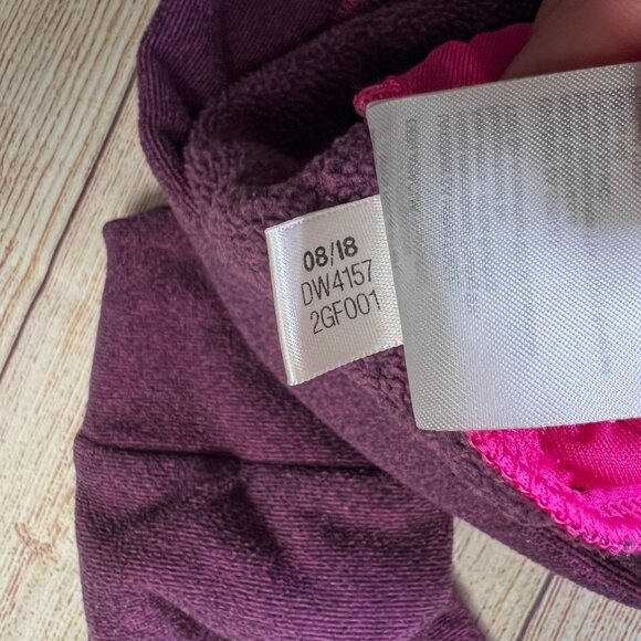 Adidas Women's Purple Pink Hoodie Medium Pullover Sweatshirt Athletic Workout - Picture 5 of 12